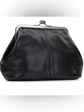 Patricia Nash Large Frame Leather Doctor Bag Black Crossbody